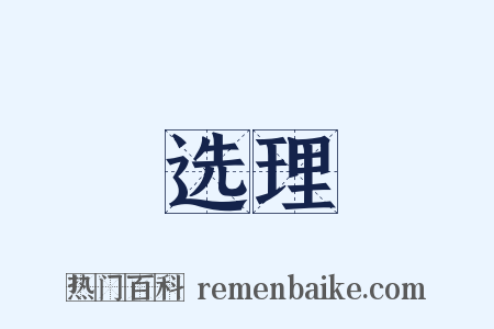 选理是什么意思的图片